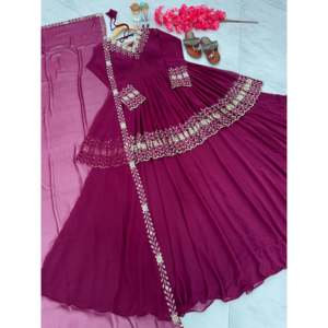Hermosa Top de Fiesta para Mujer con Conjunto Lehenga & Dupatta Elegante y Elegante - Product Image 5