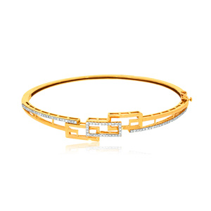 Bracelet élégant en or rose géométrique serti de diamants 18 carats pour femme - Product Image 2