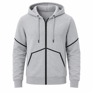 Sweat à capuche zippé en polaire pour homme, motif uni, respirant, coupe-vent, best-seller, mode hiver, fabricant OEM en gros - Product Image 1