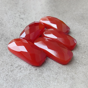 Natural Red Onyx Checker Cut Big <b>Cushion</b> Rectangle Calibrated, Flat <b>Back</b> Gemstone - Product Image 5