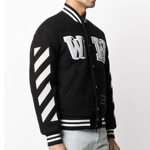 Veste d'hiver pour homme, style Letterman Varsity, devant en toile, design personnalisé, haute qualité, vente en gros, doublure en coton coupe-vent, logo personnalisé - Product Image 6