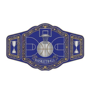 Cinturón de Campeonato de Baloncesto con Diseño de Cancha y Trofeo, Cinturón de Título de Cuero Personalizable de Primera Calidad - Product Image 2