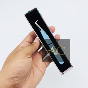 Pinzas de Precisión de 90 Grados con Punta de Diamante, Color Azul Bebé, Acero Inoxidable, para Extensión de Pestañas, con Logotipo Personalizado - Product Image 3