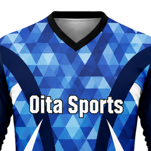 Uniforme de volley-ball sublimé bleu royal et noir pour hommes, maillot à manches longues et short, vêtements de sport respirants pour l'entraînement et la performance - Product Image 4