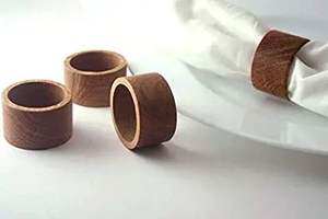 Anillos de Servilleta de Madera Clásicos, Duraderos y Ecológicos, para Decoración de Fiestas y Eventos, con Acabado Liso - Product Image 4