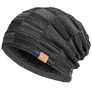 Gorro de Punto Acrílico Gris Unisex, Tejido a Mano, Color Sólido, Casual, para Invierno, para Adultos, 56-58CM - Product Image 2