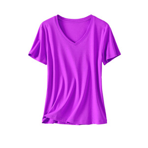 T-shirts pour femmes de style High Street, en polyester et coton, col rond, respirants, séchage rapide, logo personnalisé - Product Image 4