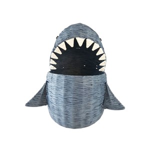 Cesta de Almacenamiento de Mimbre Hecha a Mano con Forma de Tiburón y Tapa para Organizar Juguetes de Niños y Decoración de Cuarto Infantil - Product Image 2