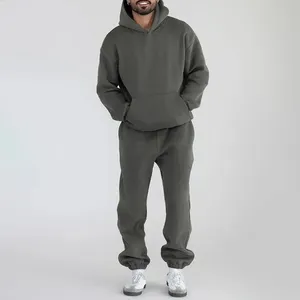 High Quality Men's <b>Polyester</b>/Cotton Quick-Dry Breathable Hooded <b>Tracksuit</b> & Jogging Suit with Front Logo - Product Image 1