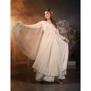 Women's Beautiful Party Wear Gown Plazzo Dupatta Set - Product Image 6