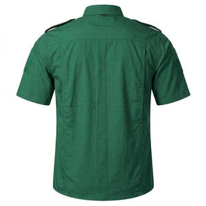 Chemise de travail personnalisée bleue pour agents de sécurité, respirante, pour adultes, en polyester et coton, manches courtes, uniforme - Product Image 4