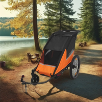 Remorque de vélo pliable légère avec cadre en fer, capacité de charge maximale de 35 kg, suspension indépendante, tissu résistant à l'eau 600D pour