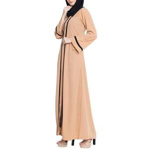 เสื้อคลุมอาบายะห์สไตล์ตุรกีสำหรับผู้หญิง ผ้าโพลีเอสเตอร์ ขายดี คอวี แขนยาว ยาวถึงข้อเท้า กันยับ ระบายอากาศได้ดี ยืดได้สี่ทิศทาง - Product Image 3