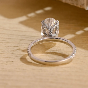 925 Sterling Silver Oval Cut Moissanite Diamond <b>Ring</b> Perfect For Wedding & Anniversary <b>Ring</b> - Product Image 5