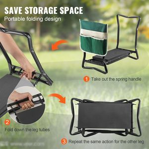 Panca da Giardinaggio Pieghevole con Cuscino EVA da 8 Pollici, Capacità di Carico 330 Libbre, per Attrezzi da Giardinaggio - Product Image 5