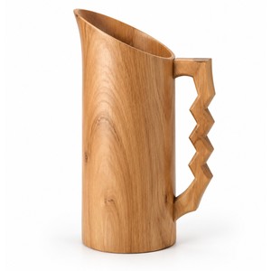 Jarra vasca Kaiku de madera de castaño tallada a mano - Vaso de madera al por mayor - Product Image 1