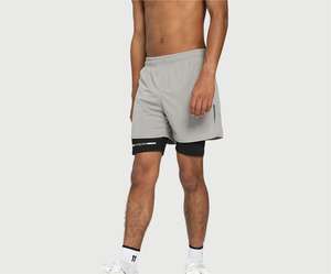 Men's Plus Size Double <b>Layer</b> Mesh Knitted Drawstring Casual Training Shorts Quick Dry Summer Fitness Gym Workout <b>Mid</b> Hot Canvas - Product Image 2