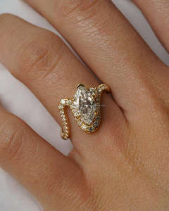 Anillo de Compromiso/Boda Vintage de Oro Amarillo de 14k con Diamante Cultivado en Laboratorio IGI/GIA, Unisex, Oro Blanco Fino para Aniversario, Ideal para Fiestas - Product Image 1