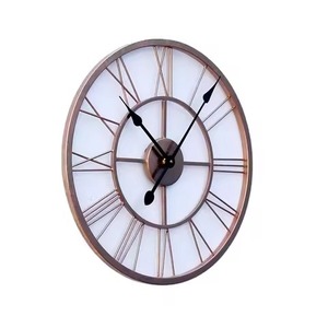 Antique Style Metal Wall <b>Clock</b> Roman Numerals Floral Design Quartz Analog Round Traditional Living Room Decor Wall <b>Clock</b> - Product Image 6