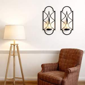 Ensemble de appliques murales en verre et métal noir de qualité supérieure, cadre ovale élégant, construction robuste, éclat doux, décoration contemporaine pour la maison - Product Image 6