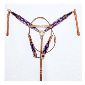 Precio directo de fábrica Western Headstall con logotipo personalizado Cómodo cuello de cuero de una oreja con herrajes de latón Mama Collar - Product Image 5