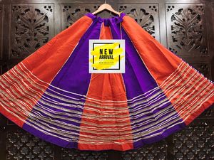 Chaniya de seda romana premium con tela para blusa de doble color y diseño Kali, ropa festiva Navratri para mujer - Product Image 4