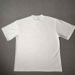 Camiseta Blanca Oversize para Hombre, Lisa, de Manga Corta, Cuello Redondo, Corte Holgado, Informal, de Verano, Mezcla de Algodón Suave, Estilo Minimalista Urbano - Product Image 1