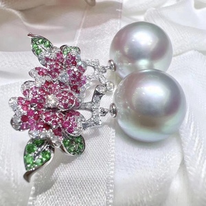 Boucles d'oreilles en perles d'eau douce de luxe haut de gamme Zhuji, aiguille en argent, pendantes fines, simples, polyvalentes, perles naturelles - Product Image 3