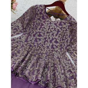 ZSR Designer Polyester Purple <b>Lehenga</b> Choli Party Wear Top and XL Size <b>Skirt</b> - Product Image 4