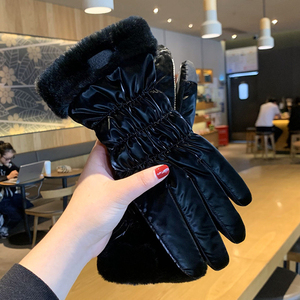 Guantes de Piel de Oveja Negros Personalizados Unisex, Guantes Largos de Cuero de Marca Personalizada, Guantes Elegantes para Invierno, Deportes Diarios, Viajes, Negocios, Esquí y Ciclismo - Product Image 3