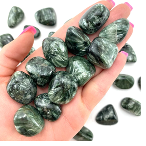 Piedras Rodadas de Seraphinite Natural, Cristal Verde Curativo para Reiki, Meditación, Decoración Energética, Venta al por Mayor, Feng Shui, Amor, Rajasthan - Product Image 6