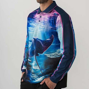 Chemises de pêche à manches longues unisexes personnalisées de qualité supérieure avec protection solaire UPF50+, 100% polyester respirant et imperméable - Product Image 2