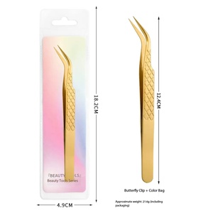 Pince à épiler en acier inoxydable avec logo personnalisé, pointe en fibre pour extensions de cils, antistatique, outil durable pour les cils - Product Image 4