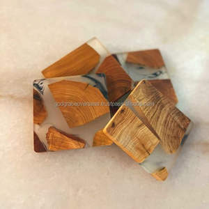 Hot Bulk Sale Wooden Epoxy <b>Pine</b> Resin Tea Cup Coaster for <b>Table</b> Decoration - Product Image 6