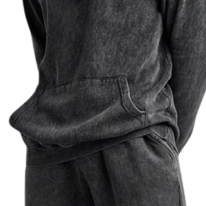 Sweat-shirt à capuche pour homme, coupe classique, gris foncé uni, 100% coton, molleton français, poche, coupe décontractée, vêtement d'automne, impression numérique - Product Image 6