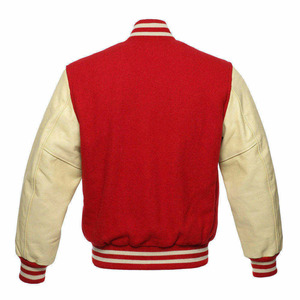 Wholesale Custom Men Varsity Jacket <b>Red</b> <b>Wool</b> Body for Leather Sleeves College Letterman Baseball Jacket Waterproof Windproof - Product Image 2