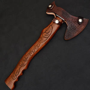 Hacha de doble cabeza de Damasco, de acero con patrón de lujo, hecha a mano, herramienta para exteriores, camping, caza y carpintería. - Product Image 6