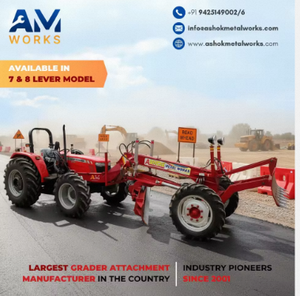 รถเกรดเดอร์ขนาดเล็กติดตั้งกับรถแทรกเตอร์ โครงสร้างเหล็กอ่อน กำลังเกิน 55 แรงม้า ระบบไฮดรอลิกเต็มรูปแบบ - Product Image 3