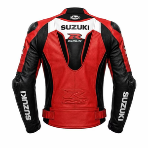 Chaqueta de Motociclismo para Hombre Zuzuki, de Cuero Vacuno Genuino, con Protección de Nivel 2 CE y Soporte para la Espalda - Product Image 2