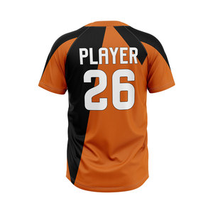เสื้อเบสบอลแบบสั่งทำ OEM ปักลายแบบ Sublimation 2 กระดุม  ชุดทีมพร้อมปักชื่อ หมายเลข และโลโก้  ผ้าโพลีเอสเตอร์ ขายส่งชุดกีฬา - Product Image 3
