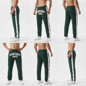 Pantalones Deportivos para Hombre con Botones Laterales, de Alta Calidad, Elegantes, de Felpa de Algodón Transpirable de 450 GSM - Product Image 5