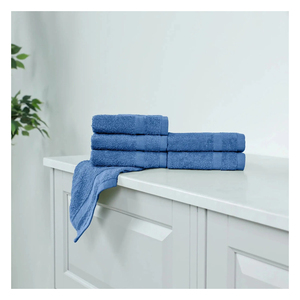 Juego de Toallas de Baño de Algodón Azul ELVARON, Suaves, Absorbentes, Reutilizables, para Hogar, Hotel, Spa, Hospitalidad - Product Image 1