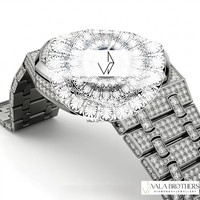 Audemars Piguet Luxus-Legierung Moissanit Diamant Quarz Business Vintage Cartoon Oktagon Saphirkristall Analog Iced Hip Hop
