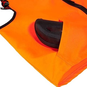 Gilet de sécurité orange vif pour homme, col en V, fermeture éclair intégrale, haute visibilité, pour la chasse, la pêche, gilet utilitaire léger sans manches - Product Image 5