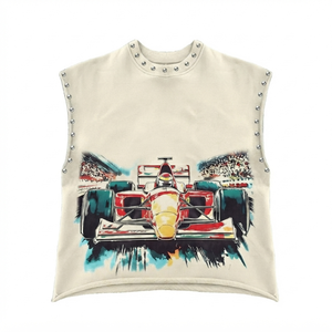 Débardeur imprimé graphique tendance style vintage personnalisé, 100 % coton jersey, sans manches, col rond, pour unisexe, vêtement décontracté - Product Image 1