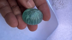 Quartz Améthyste Vert Clair Naturel, Coupe Fleur Ovale, Tailles 20mm/25mm/30mm/35mm, Dos Plat, Pierres Précieuses Sculptées en Vrac pour la Fabrication de Bijoux - Product Image 3