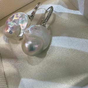 High-Grade S925 Silver Freshwater Pearl Dangle Earrings New Baroque Style European <b>Inspiration</b> Fashion Accessories for Women - Product Image 1