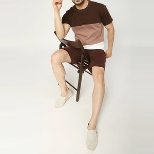 Wholesale Men's Summer Casual Breathable Quick Dry Polyester/Cotton Printed Tracksuit Set with Short Sleeve <b>T</b>-<b>Shirt</b> and Shorts - Product Image 5