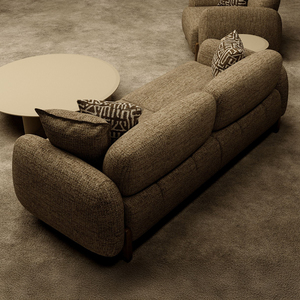 Moderno Sofá Chesterfield de Tres Plazas, Elegante y Tradicional, Tapizado en Terciopelo, con Brazos Curvos, Respaldo Acolchado y Base Giratoria para Sala de Estar - Product Image 6