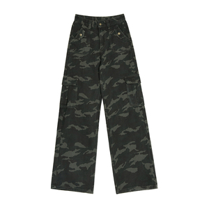 Jean baggy camouflage pour homme, pantalon en denim à jambe large, streetwear oversize, coupe ample, pantalon de skateboard, pantalon homme, pantalon femme - Product Image 1